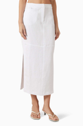 Just Bee Queen Reese Midi Skirt in Hemp