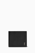 SAINT LAURENT Tiny Cassandre Wallet in Leather