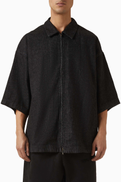 Fear of God Essentials Full Zip Work Shirt in Denim