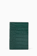 Smythson Passport Cover in Mara Croc-embossed Leather