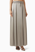 Giorgio Armani Bead-embellished Pleated Skirt in Silk