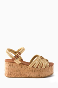 Prada Wedge 75 Platform Sandals in Crochet