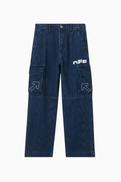 Off-White Type Logo Denim Cargo Pants
