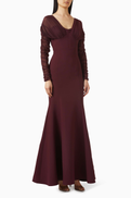 NASS Ruched Fishtail Gown