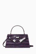 Tory Burch Mini Lee Radziwill Top-handle Bag in Croc-embossed Leather
