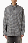 Acne Studios Flannel Button Up Shirt in Cotton