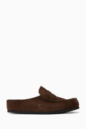 Birkenstock Naples Wrapped Clogs in Suede