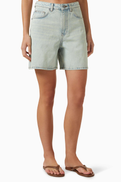 12 STOREEZ Flared Shorts in Denim