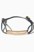 Miu Miu Miu Logo Cord Bracelet in Metal