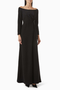 NASS Floral-applique Off-shoulder Dress