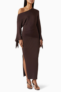 PINKO Brina Ribbed Maxi Dress