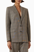 Maje Check Suit Blazer in Wool Blend