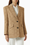 MCM Tailored Logo Jacket in Wool-jacquard