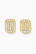 KHAILO SILVER Crystal Stud Earrings in 14kt Gold-plated Silver
