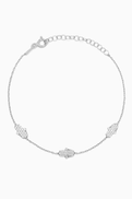 KHAILO SILVER Hamsa Charm Chain Bracelet in Sterling Silver