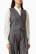 Brunello Cucinelli Wrap Vest in Wool-blend
