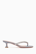 Amina Muaddi Gigi 45 Gingham Thong Mules