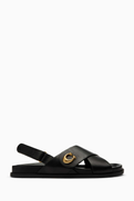 Coach Sculpted C Criss Cross Sandals in Leather