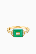 Samra Layl Diamond & Agate Ring in 18kt Yellow Gold