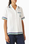 Casablanca Hotel Emblem Shirt in Silk