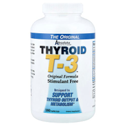Absolute Nutrition، Thyroid T-3 ، تركيبة أصلية ، 180 كبسولة