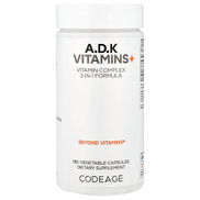 Codeage A D K Vitamins+ 180 Vegetable Capsules