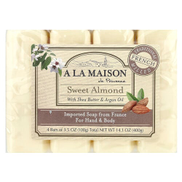 A La Maison de Provence، صابون اليدين والجسم ، اللوز الحلو ، 4 قطع ، 3.5 أوقية لكل منهما