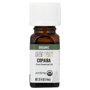 Aura Cacia، زيت عطري نقي ، كوبايبا عضوي ، 0.25 أونصة سائلة 7.4 مل