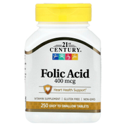 21st Century Folic Acid 400 mcg 250 Easy to Swallow Tablets