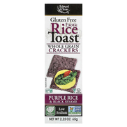 Edward & Sons، Exotic Rice Toast ، مقرمشات الحبوب الكاملة ، الأرز الأرجواني والسمسم الأسود ، 2.25 أوقية 65 جم