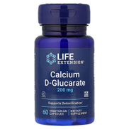 Life Extension Calcium D-Glucarate 200mg Supplements - 60 Vegetable Capsules