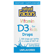 Natural Factors Vitamin D3 Drops for Kids Unflavored 0.5 fl oz 15 ml