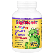 Natural Factors، Big Friends ، فيتامين C قابل للمضغ ، برتقال منعش ، 250 مجم ، 90 قرص قابل للمضغ