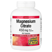 Natural Factors Magnesium Citrate 180 Capsules 150 mg per Capsule