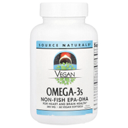 Source Naturals، أوميغا 3S نباتي ، EPA-DHA غير سمكي ، 300 مجم ، 60 كبسولة هلامية نباتية