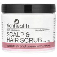 Zion Health، Adama ، مقشر لفروة الرأس وتنظيف الشعر ، جوز الهند والفانيليا ، 4 أونصة 113 جم