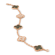 Van Cleef &amp; Arpels Van Cleef & Arpels Golden Bracelet Black Crystal Motifs